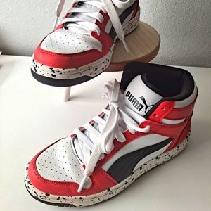 Puma Rebound Layup Speckle Kids Basketball Shoes